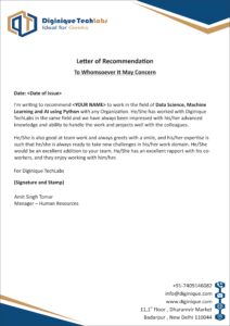 Letter of Recommendation