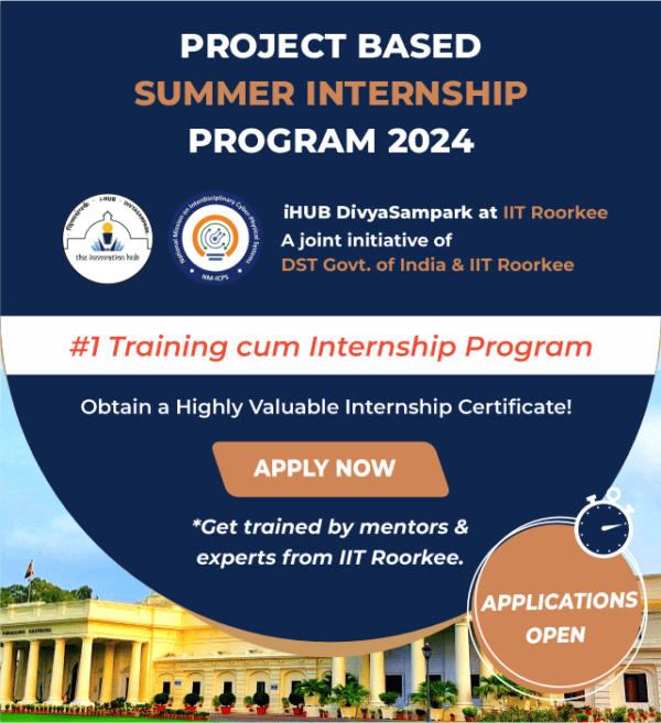 Summer Internship Program by iHUB at IIT Roorkee Landing Page Diginique TechLabs